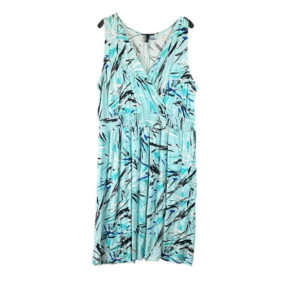 Lane‎ Bryant Plus Size 18/20 2X Midi Dress Feminine Suplice Smocked Waist Beach - Picture 2 of 11